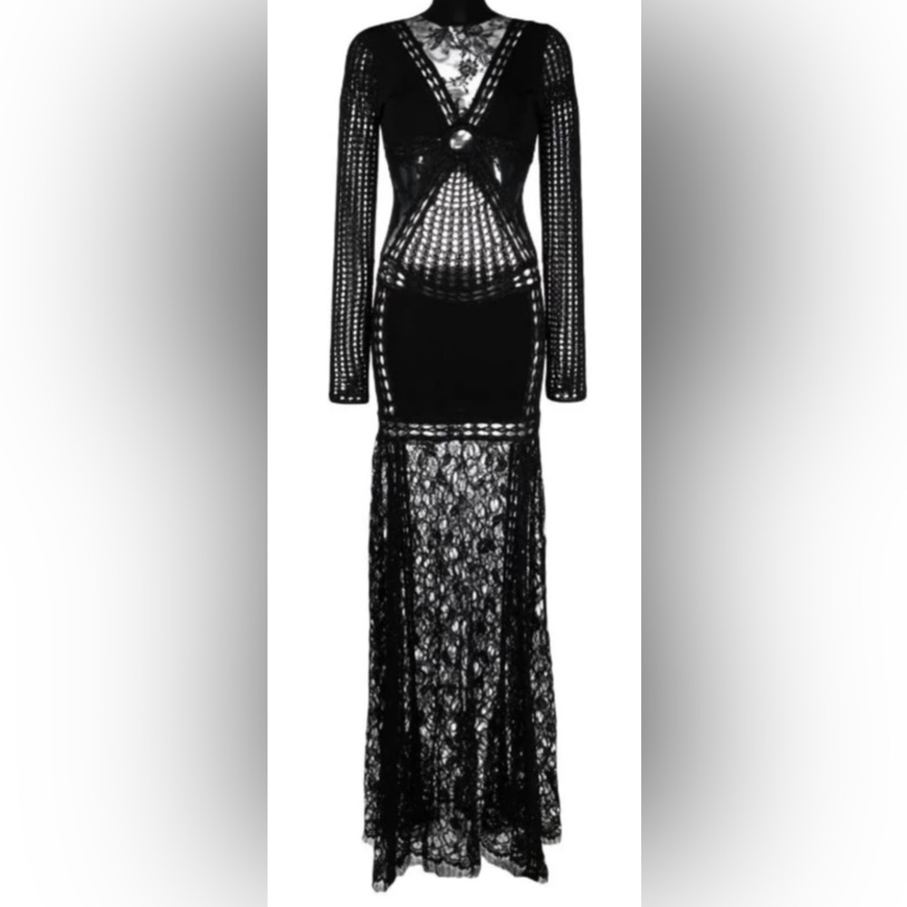 Roberto Cavalli Cut out Floral gown 42